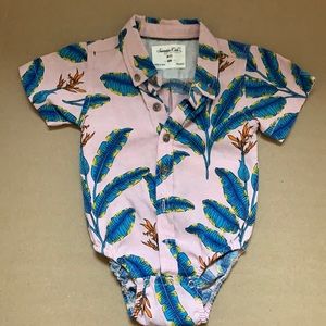tropical onesie button up
